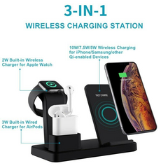 3-in-1 Fast Wireless Chargers Charging Pad for Mobile Phone/iWatch
